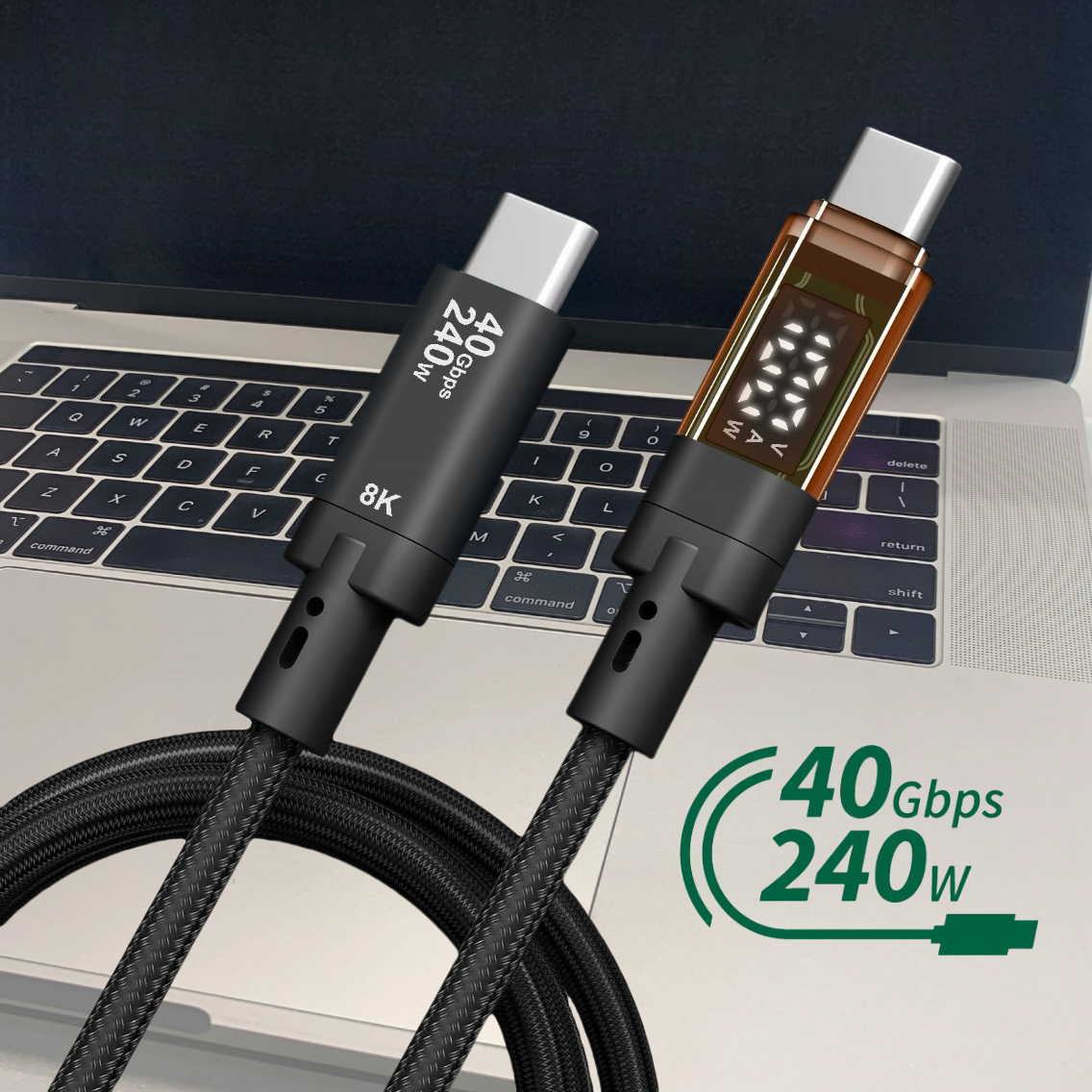 ZukiLand: USB4 40Gbps 240W Transparent Digital Cable