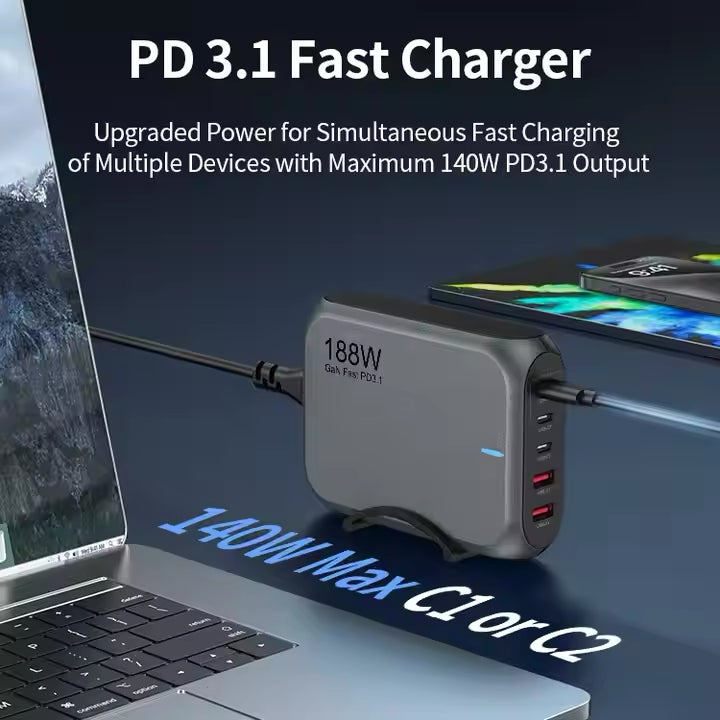 ZukiLand: 188W 5Ports Desk Charging Station