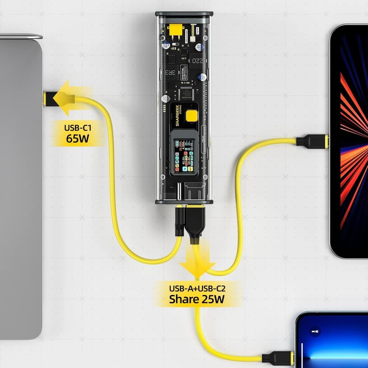 Shargeek : Storm2 Transparent 100W Power Bank with IPS Screen