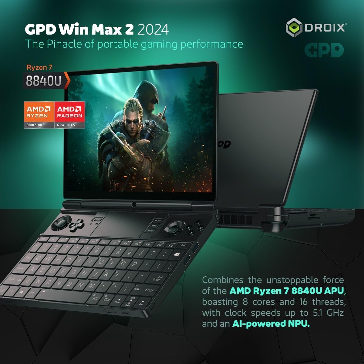 GPD :Win MAX2 2024 Handheld Gaming PC with AMD Ryzen7 8840U