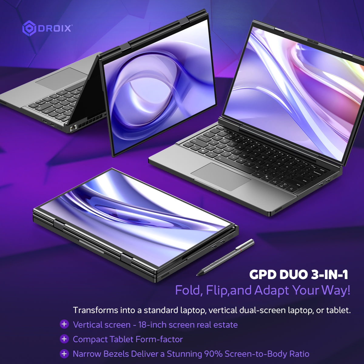 GPD Duo: The Ultimate Dual-Screen OLED Laptop (Ryzen7 8840U)